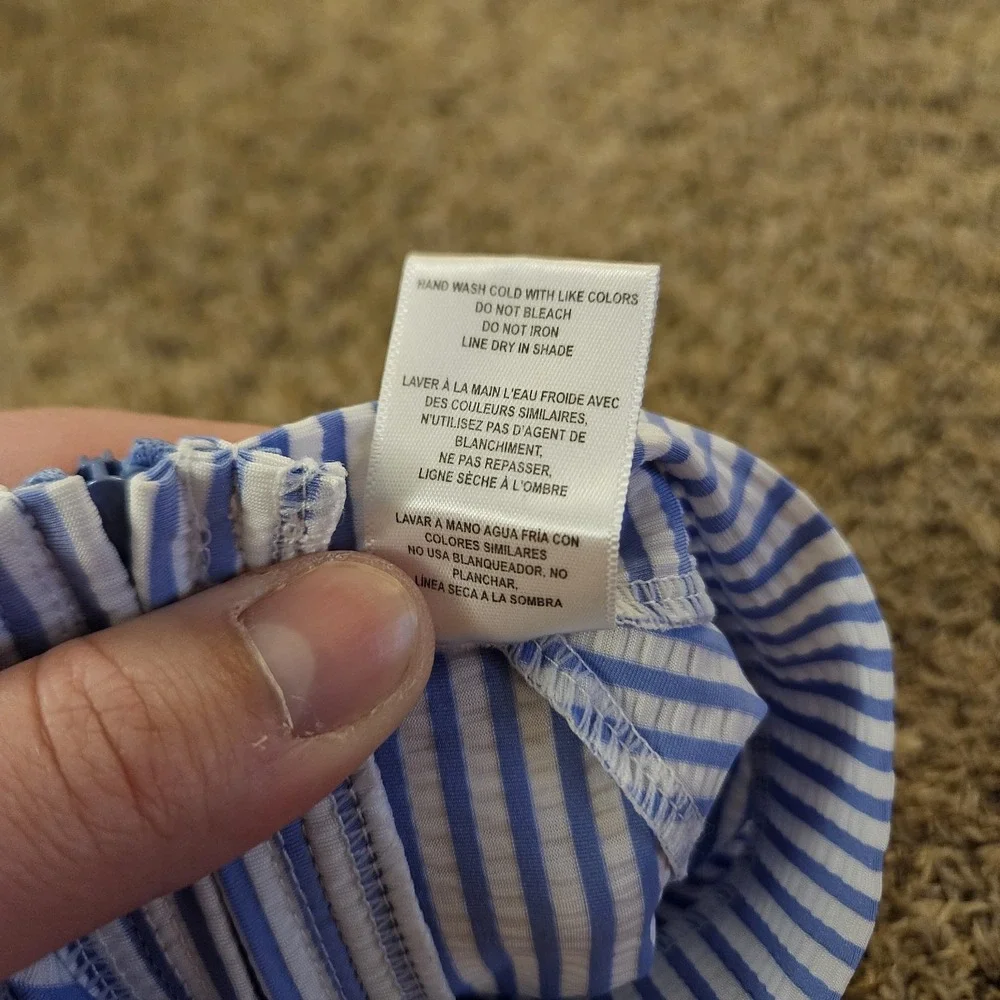 Ruffle Butts Girls Two-piece 2pc Swimsuit Seersucker Stripes Size 18-24 Months
